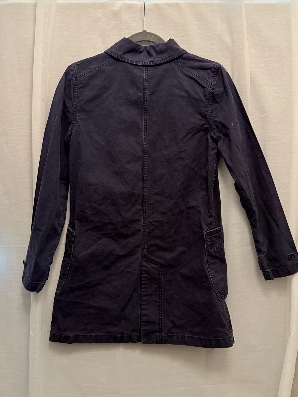 Lands' End Navy Button-Front Utility Jacket - Picture 2 of 3
